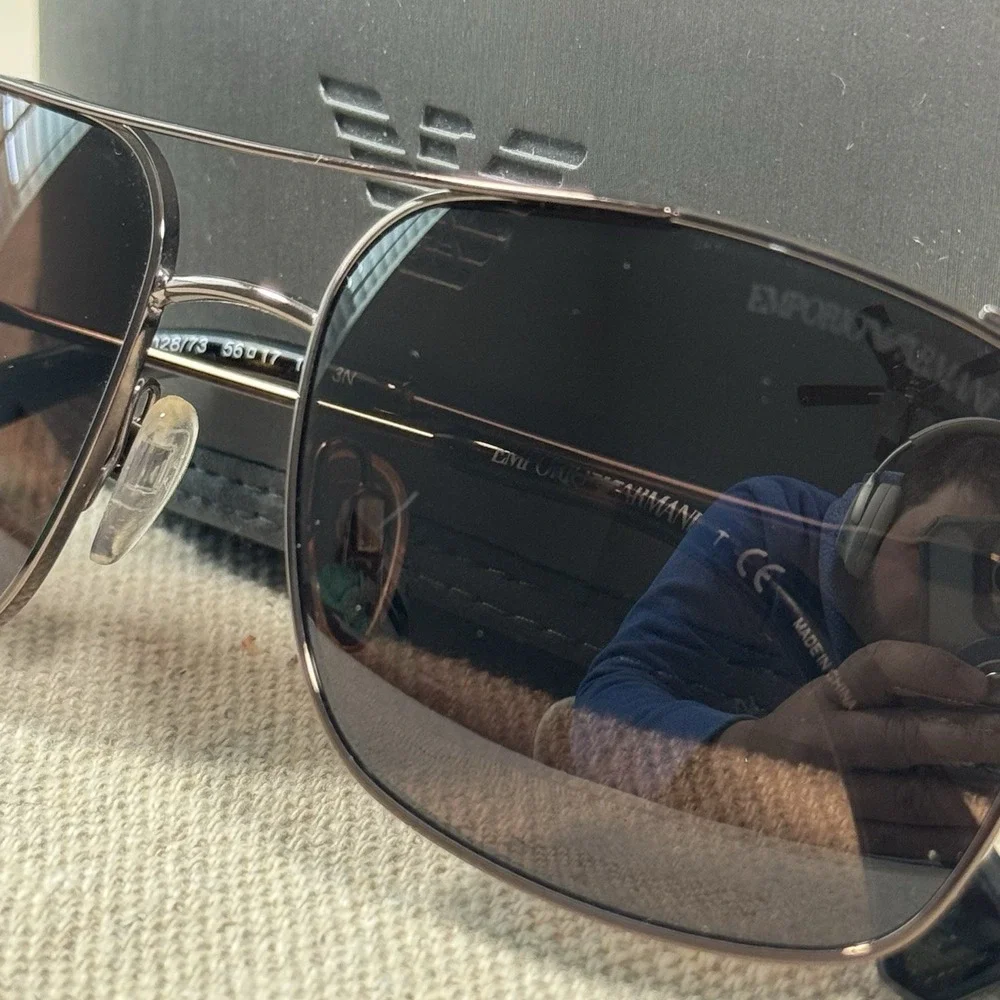 Emporio Armani EA2011 3028/73 Aviator Sunglasses Brown Lens 56-17 w/ Case‎